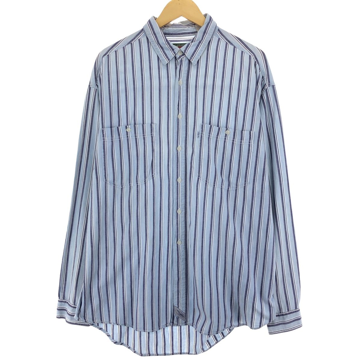 古着 90年代 リーバイス Levi's 長袖 ストライプシャツ メンズL ヴィンテージ/eaa422403