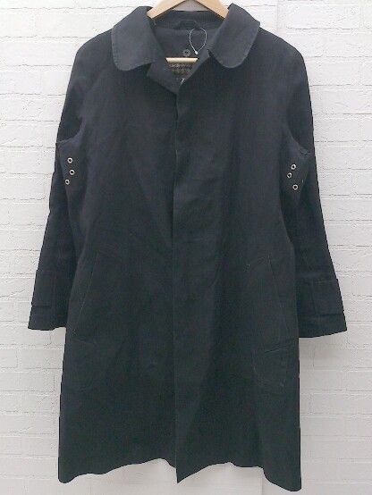 y's yohji yamamoto MACKINTOSH ヨウジヤマモト コラボ 長袖 ゴム引き ライナー付き ステンカラー コート 2 ブラック #  【1002799938938】