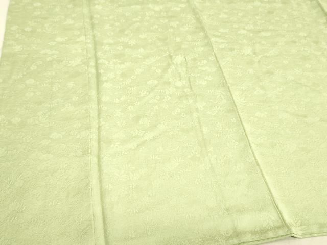 平和屋着物●上質な色無地　吉祥地紋　若葉色　正絹　逸品　未使用　CAAU2390yc 平和屋着物○上質な色無地 吉祥地紋 若葉色 正絹 逸品 未使用