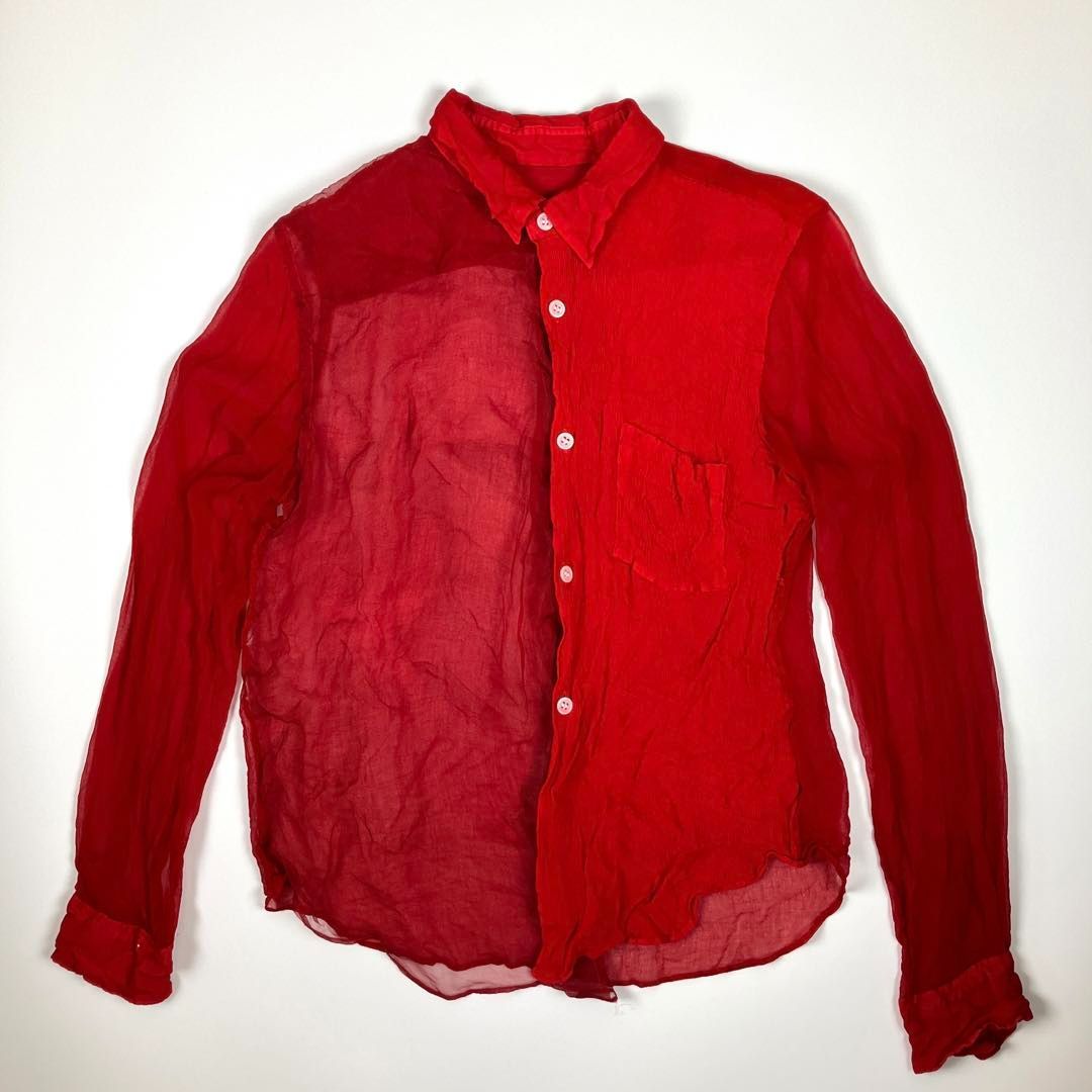 コムデギャルソン　(コムコム) 長袖　赤色 COMME des GARCONS コムデギャルソン オーガンジー長袖スタンダード