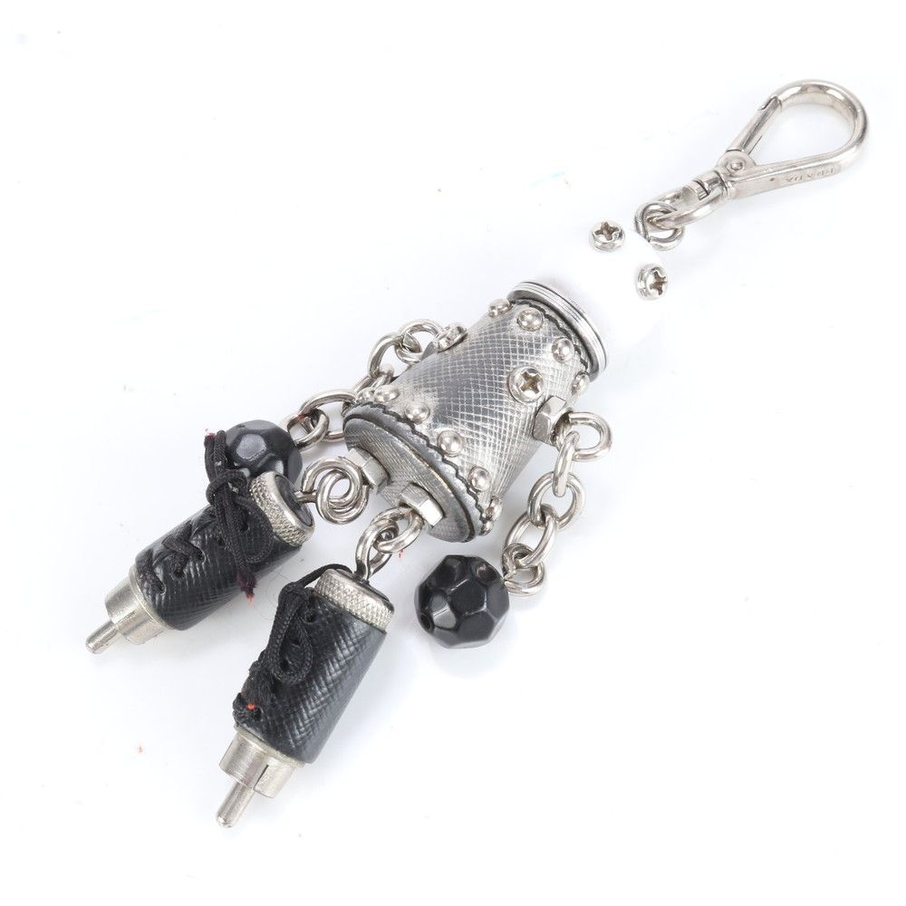PRADA プラダ サフィアーノレザー ロボット キーホルダー チャーム 大人気ギフト PRADA◇サフィアーノレザー ロボットキーホルダー