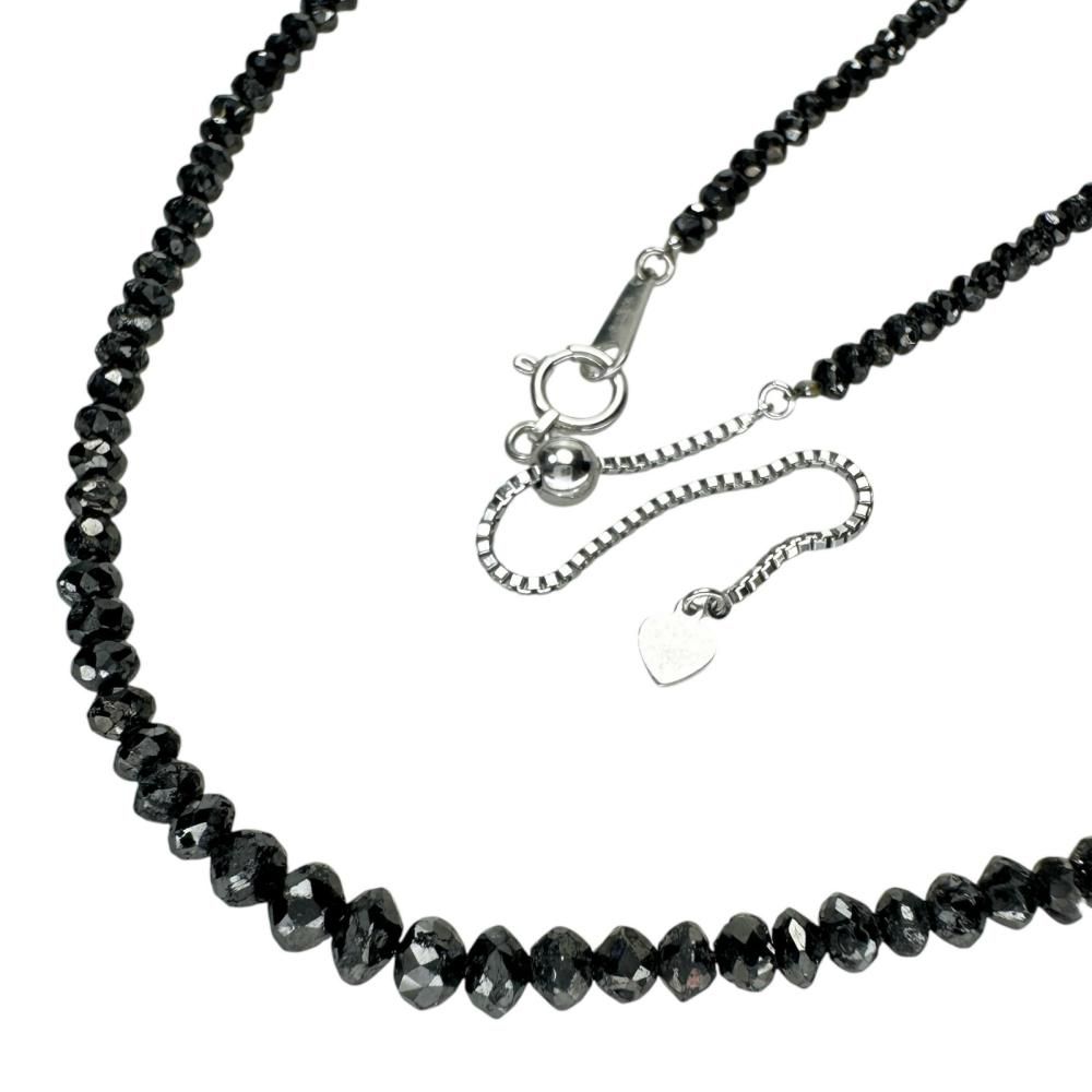 ブラックダイヤモンド 30.00ct ネックレス K18WGホワイト
