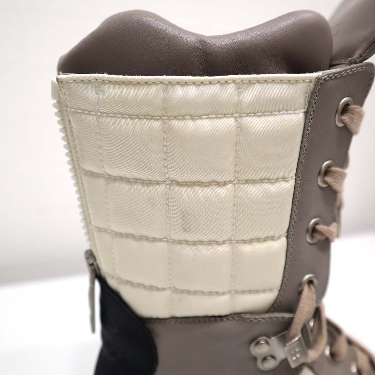 シャネル CHANEL 靴 ブーツ 37サイズ チョコバー ホワイト