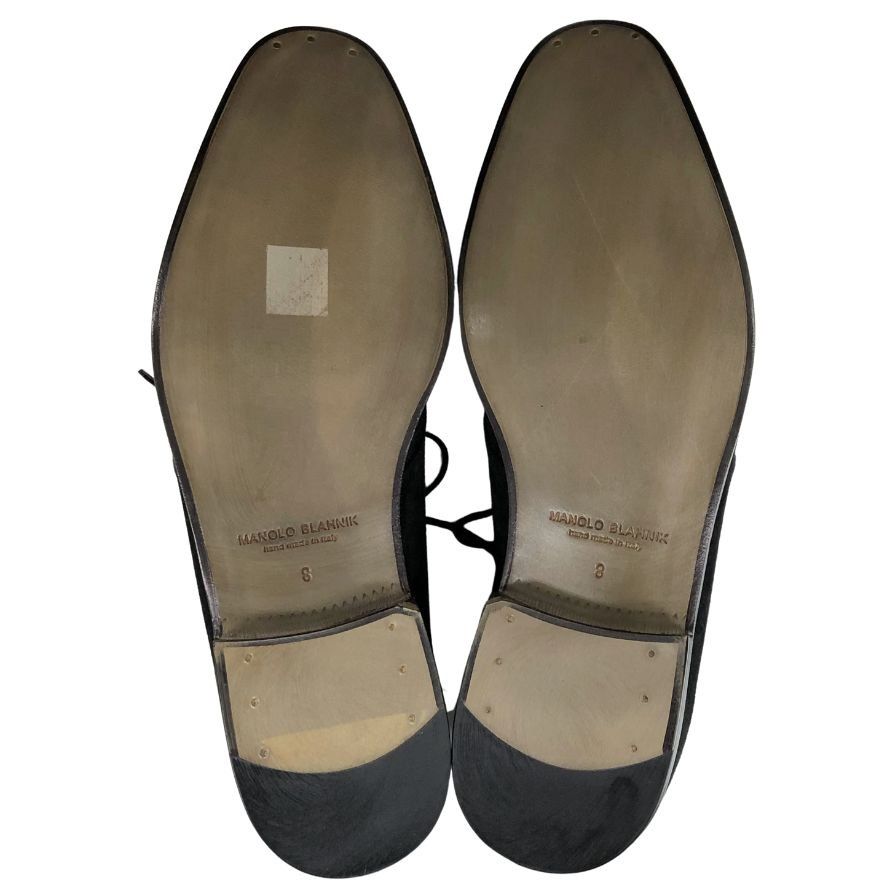 マノロ ブラニク チャッカブーツ スエード サイズ8 メンズ 黒【AFC1