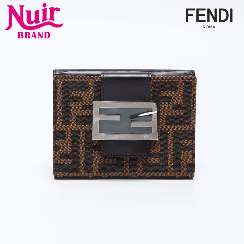 FENDI フェンディ 二つ折り財布 マンマ キャンバス ズッカ