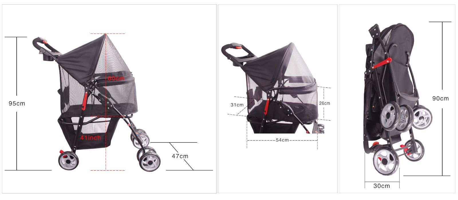 収納バスケット カップホルダー付き 子犬や猫とのお出かけに最適 犬猫用フルウィンドウペットカート4輪タイプ HIGOOD STEELWINDOWSANDDOORS_COM