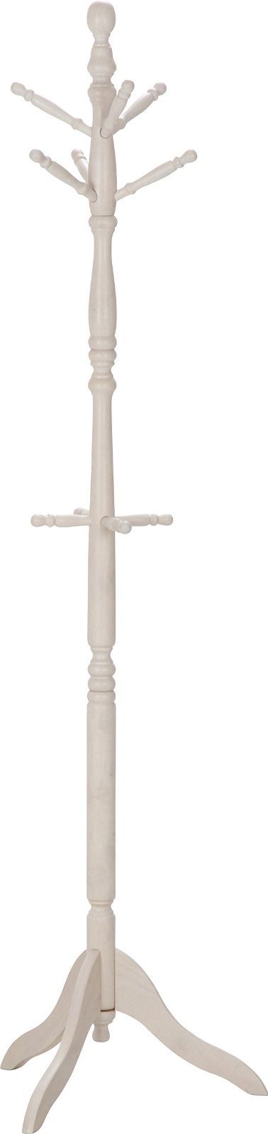 人気商品玄関 3段フック ホワイト 幅50.8×奥行43×高さ183cm 木製 10265 スリム ハンガーラック コートハンガー 不二貿易