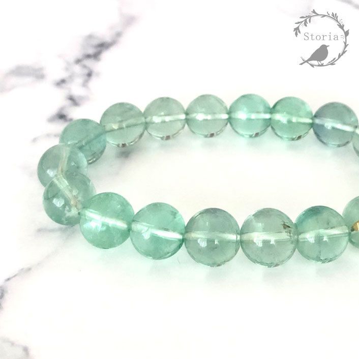 ライトブルー ラピスラズリ 配送 ＆ モルダバイト+魚眼石 ブレスレット