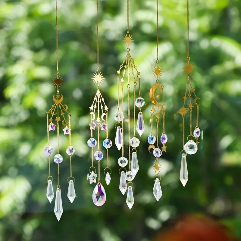 サンキャッチャー 5種類 セット クリスタル 厄除け 運 風水 幸運 健康 運気向上 インテリア お洒落 原石 クリスタル プリズム 窓玄関飾り 開運 恋愛 風水アップ NEXPOTALLINN_EU