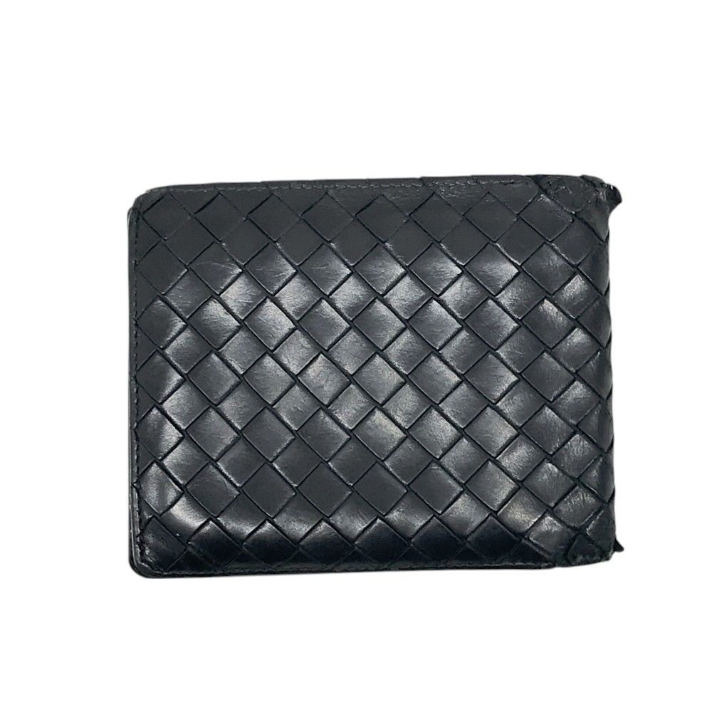 極美品✨ ボッテガヴェネタ 二つ折り財布 イントレチャート レザー ブラック BOTTEGA VENETA ボッテガ ヴェネタ 二つ折り 財布 イントレ