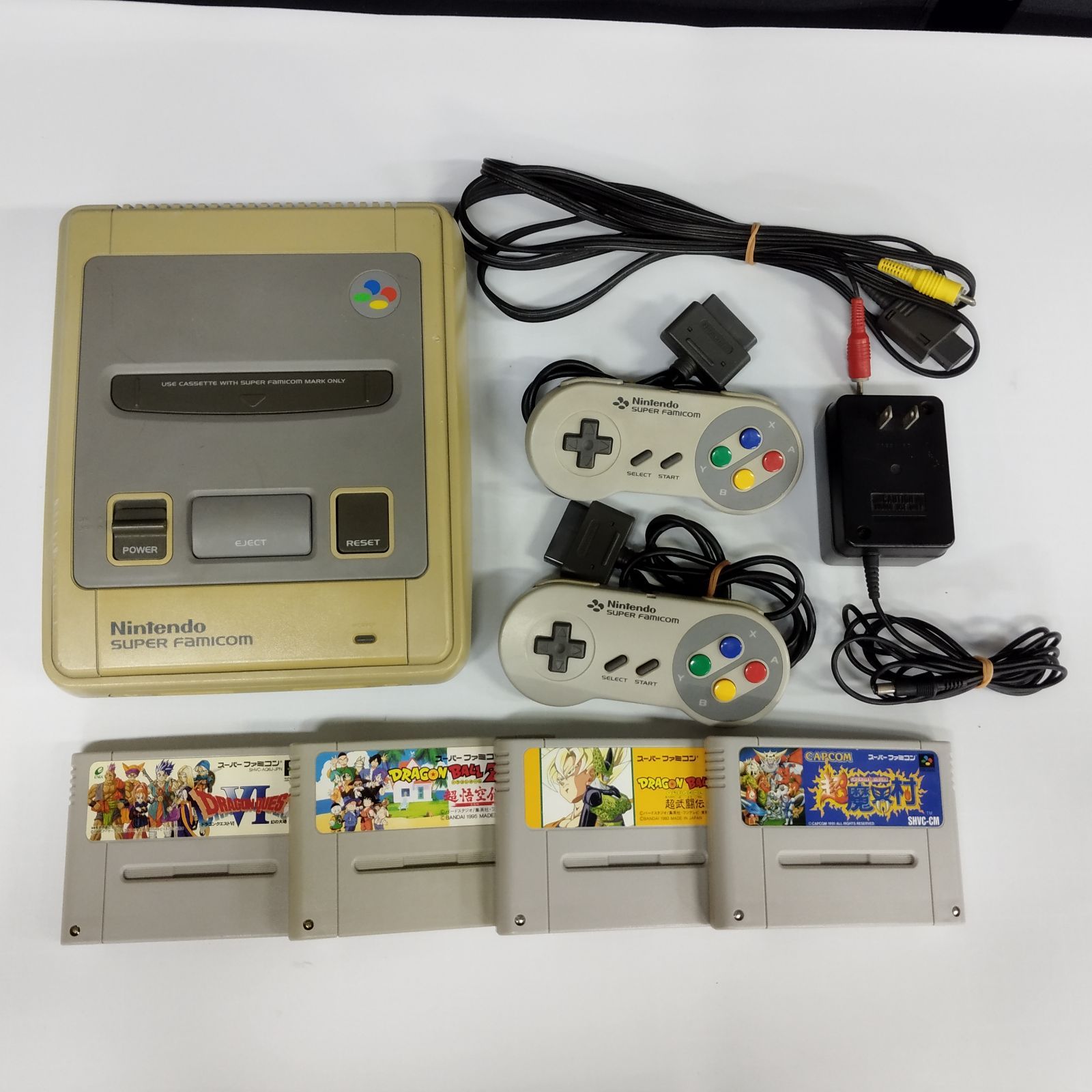 s21126】 スーパーファミコン 本体 セット ソフト4本 - メルカリ