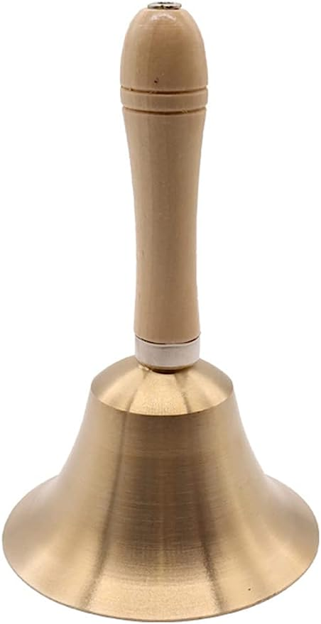 15*8cm ハンドベル ディナーベル 呼び鈴 卓上ベル 金属製手振鈴 木製ハンドル クラスベル レトロおしゃれ クリスマス装飾 イベント用品  レストラン カフェ受付 (80MM 木製ハンドル 銅) ::21199 メルカリShops