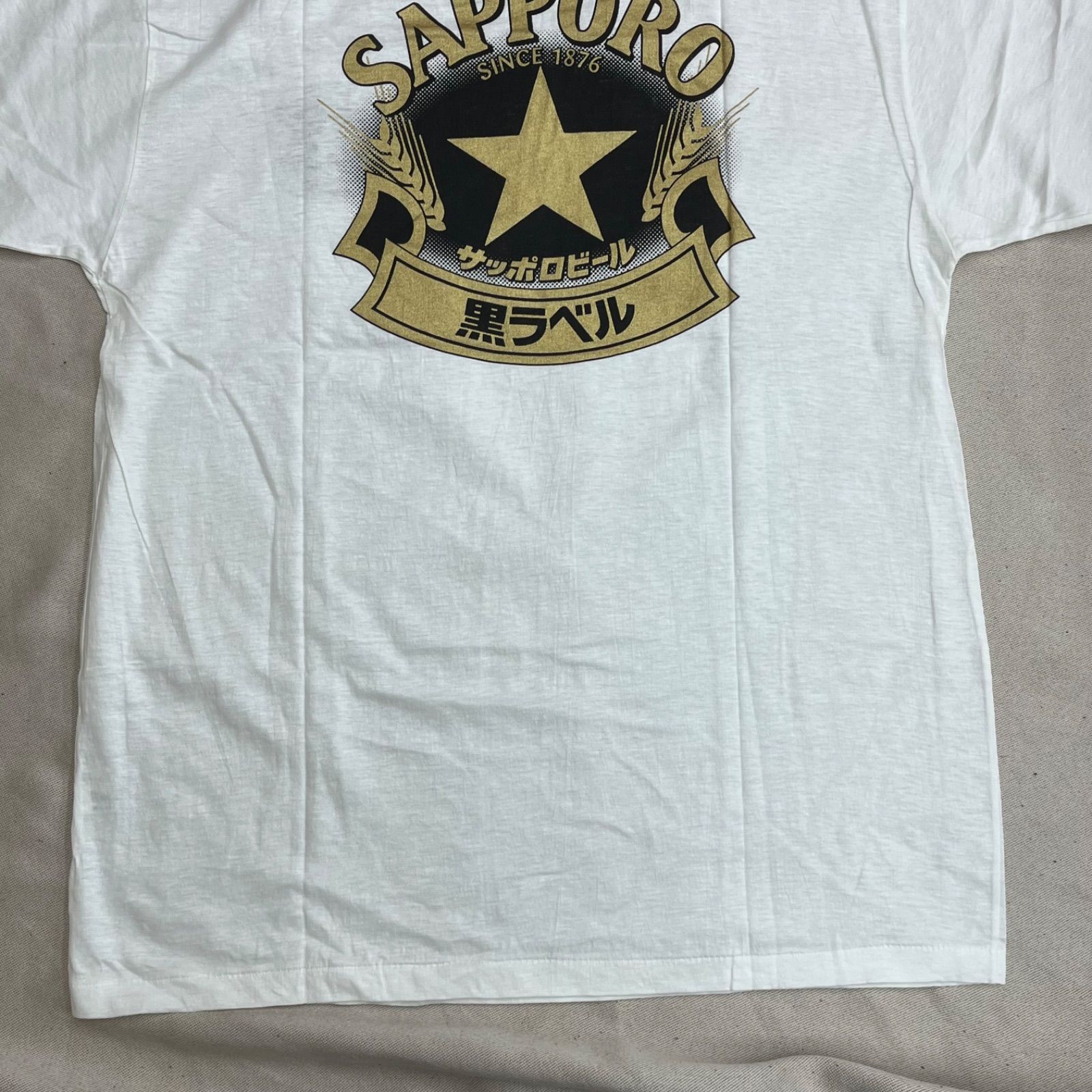 未使用】90s サッポロ 黒ラベル Tシャツ シングルステッチ L ビール お