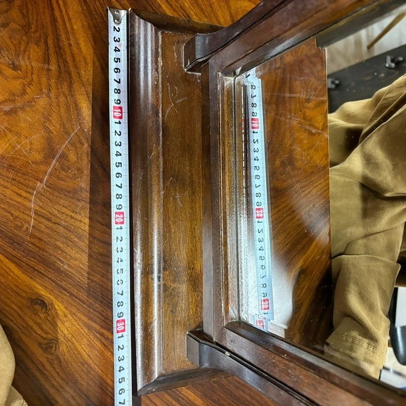 ヴィンテージ 松本民芸家具 置鏡 高さ31cm 卓上ミラー 小鏡台 水目桜 ミズメザクラ 卓上鏡 木製 スタンドミラー 角型 四角 銘入り レトロ RU1118-8 NEXPOTALLINN_EU