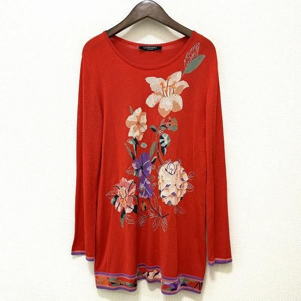 anc レオナール LEONARD ニット・セーター 40 赤系 ピンク 紫