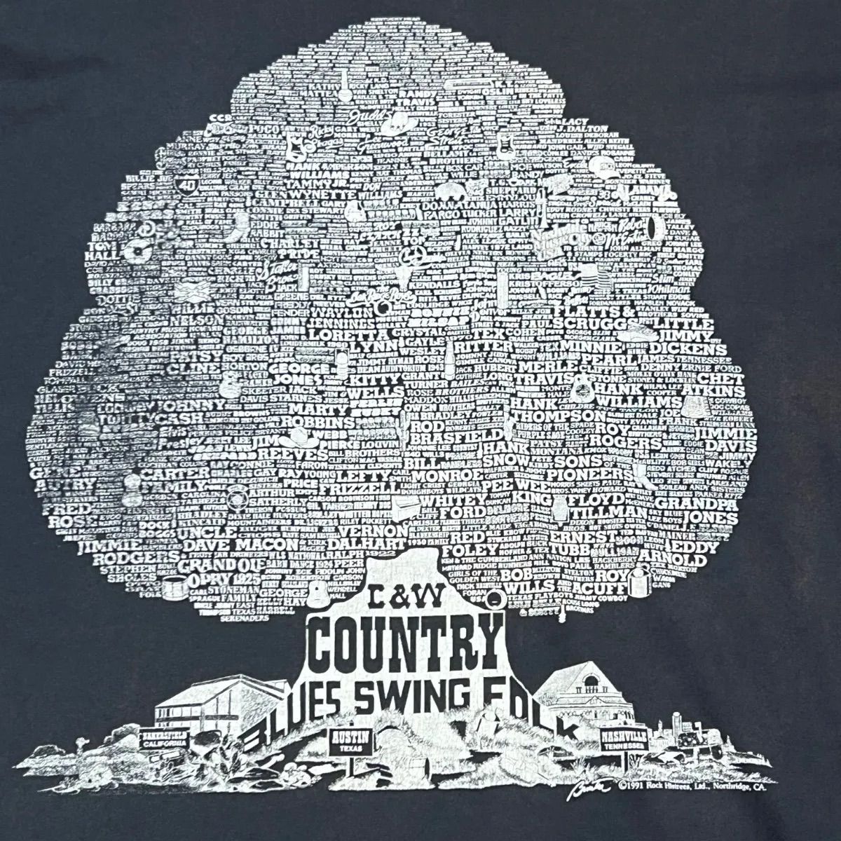 古着 90年代 “ Family Tree of Rock N Roll “Tシャツ ハードロック