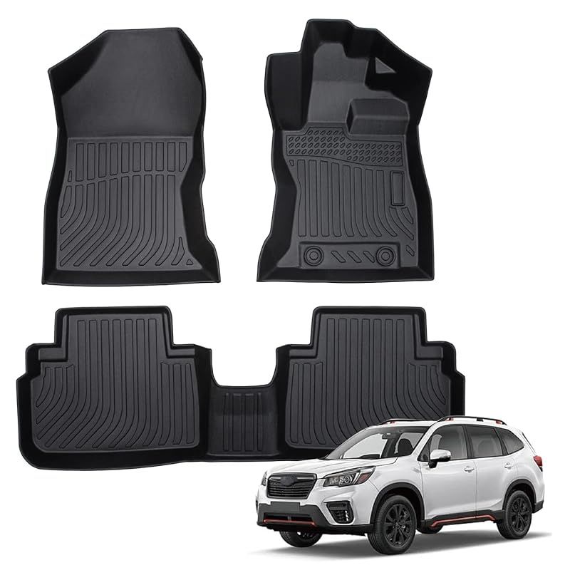 Orealauto スバル 新型 フォレスター フロアマット sk系 純正 ラバー 防水 3d ske/sk5/sk9型 専用 2018-2023年式 ゴムマット 運転席+後部座席 カーマット TPE素材 立体保護 取付簡単 耐汚れ カー用品 イン