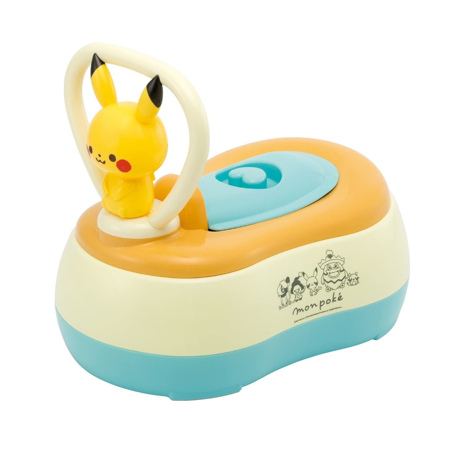 トイローヤル モンポケ ピカチュウのおまる おまる | 補助便座 | 踏み台 ピカチュウ ポケモン トイレトレーニング 洗いやすい | 転倒防止 ストッパー 付き おまる