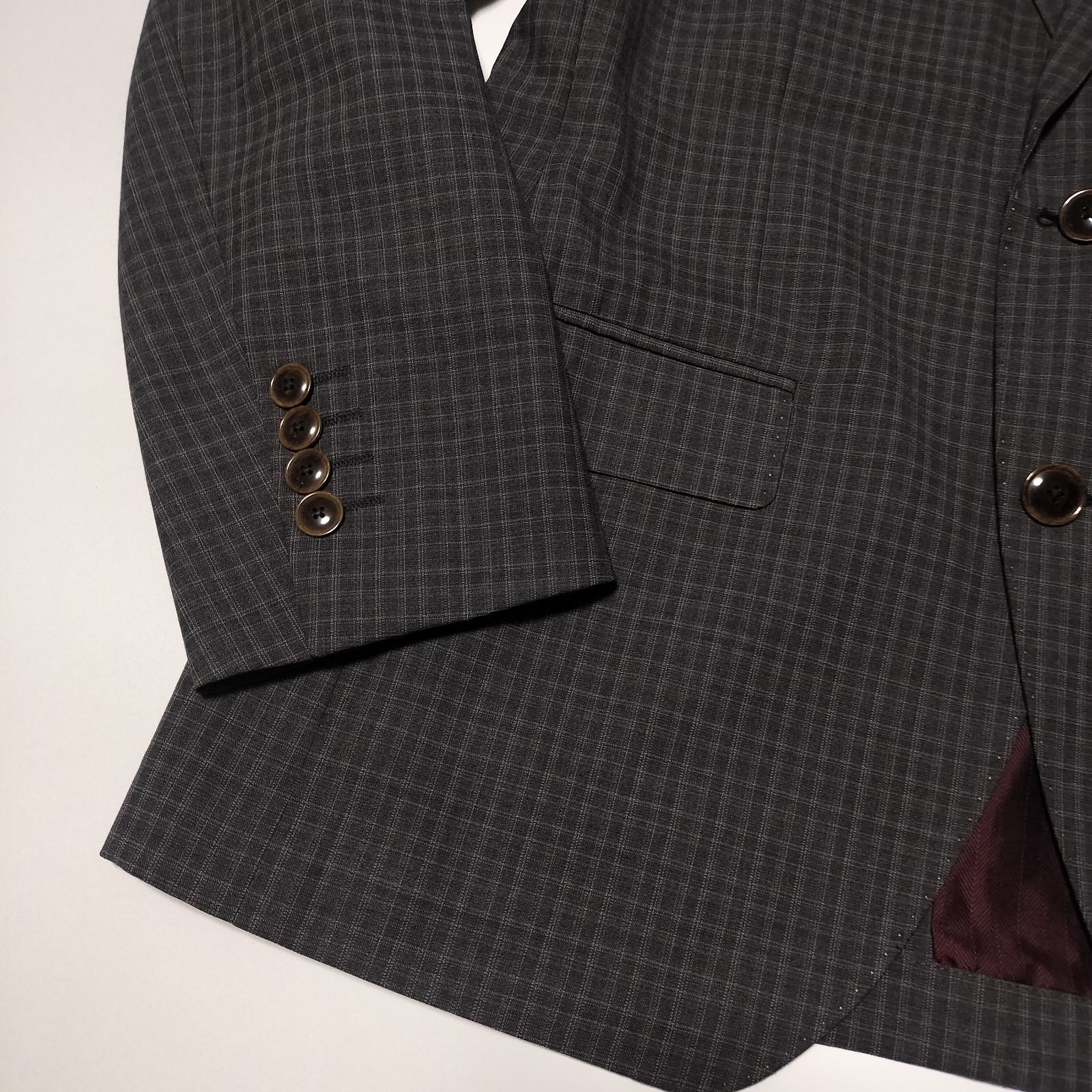 極美品】【希少サイズ】Men's Bigi 3ピース チェック スーツ