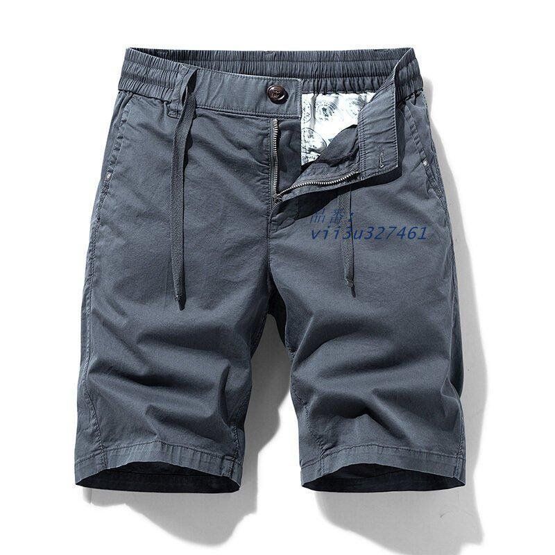 ハーフパンツ メンズ 無地 ゴム留め リラックス ワークパンツ 夏 五分丈 カジュアルパンツ 定番 ショートパンツ ミリタカッコイイ  vii3u327461