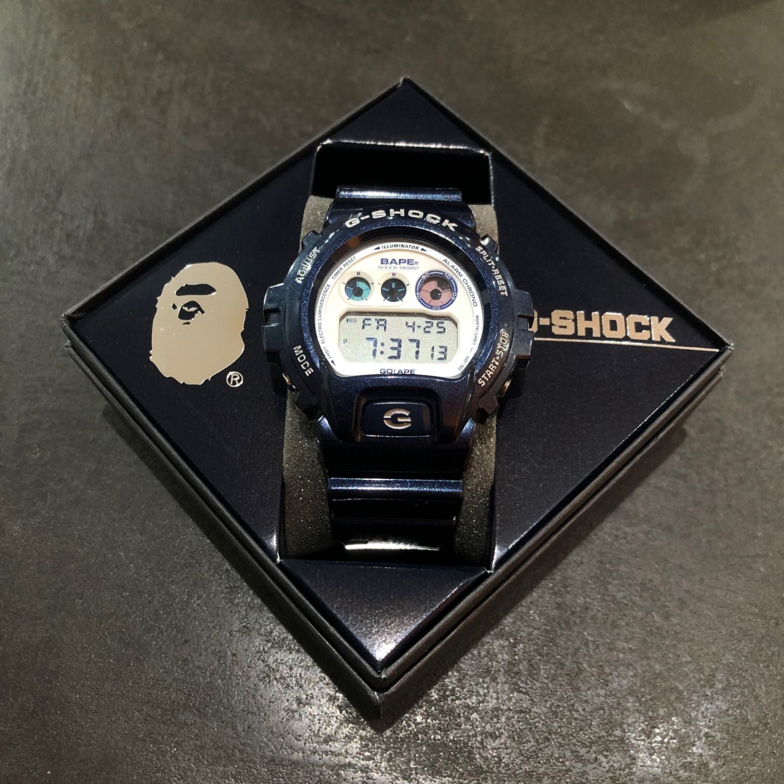 CASIO G-SHOCK A BATHING APE コラボ DW-6900FS 腕時計 Gショック ジーショック アベイシングエイプ APE カシオ メタリックネイビー 82838A2
