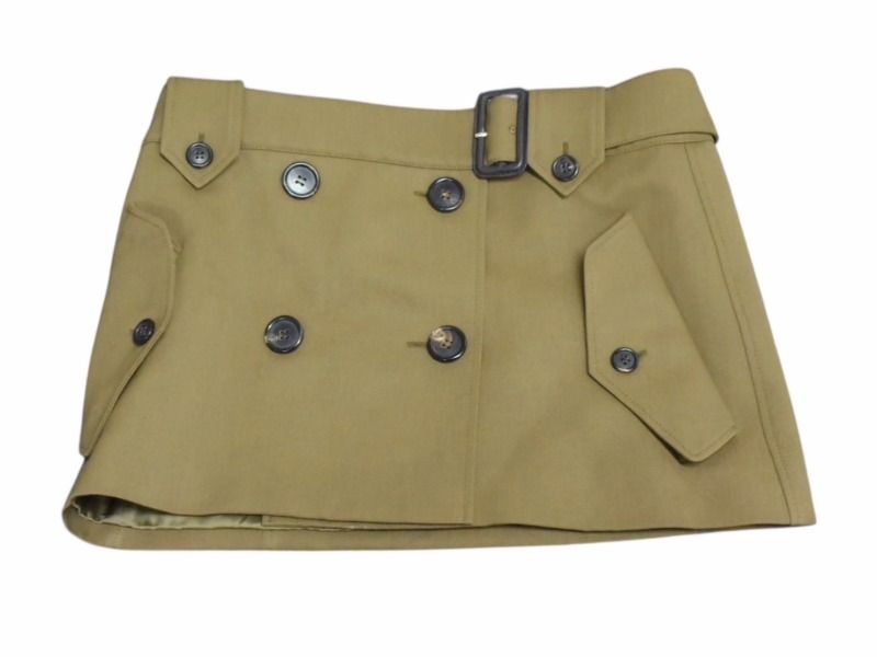 MIUMIU ミュウミュウ ウールミニスカート MG2124 サイズ36 ギャバジン バックロゴパッチ ブラウン 24SS 4b002803