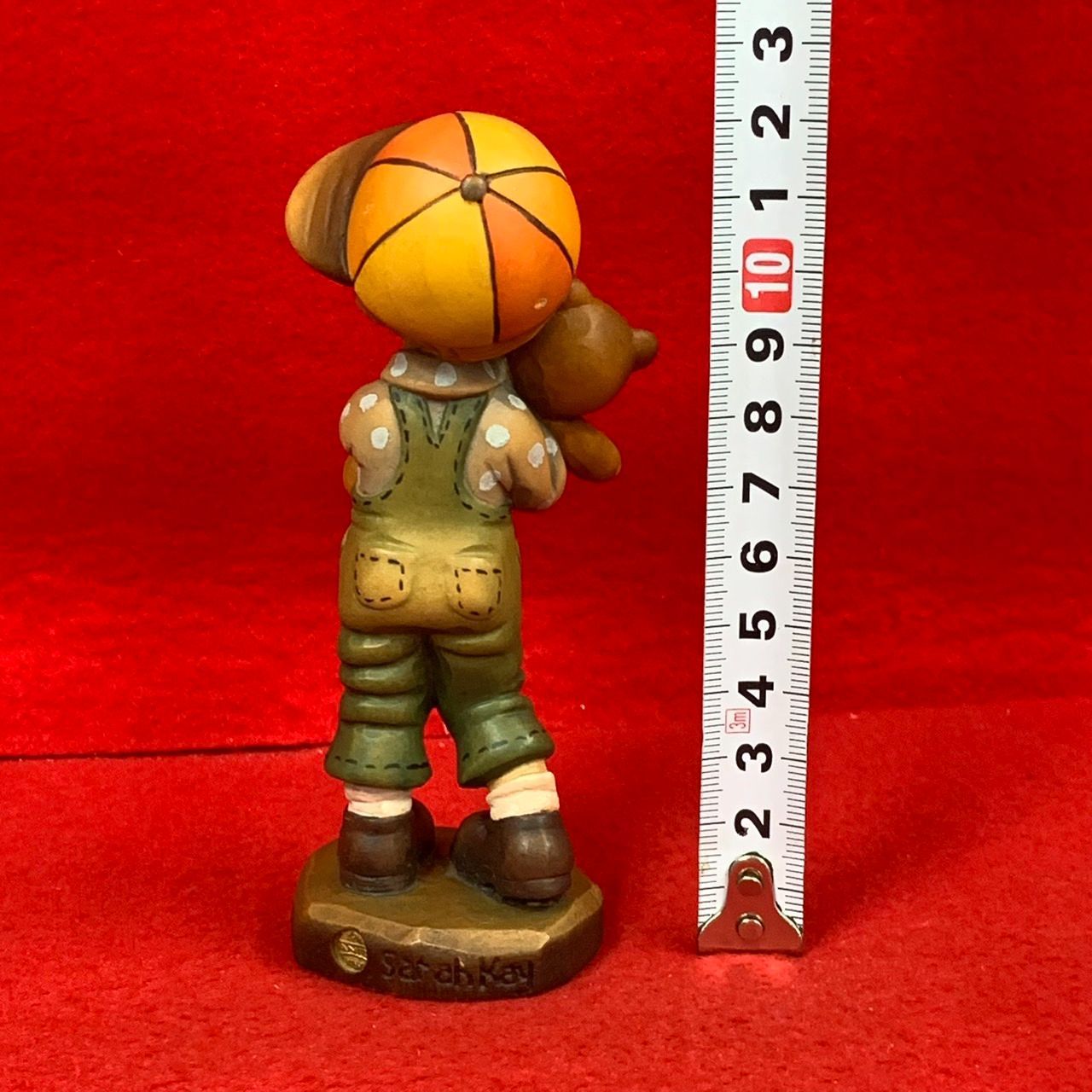 アンリ人形 木彫り サラケイ Bearly Ready 12cm Anri イタリア 置物 J1