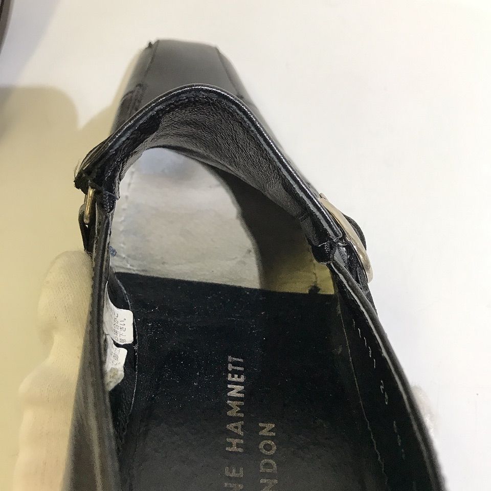 キャサリンハムネット　ビジネスシューズ　ベルトストラップ　ブラック KATHARINE HAMNET LONDON キャサリンハムネットロンドン