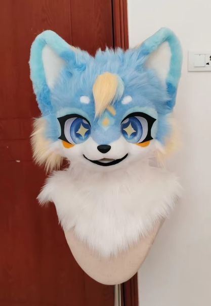 着ぐるみヘッド 犬 NO.284 青 水色 全頭ヘッド ケモノ ファー
