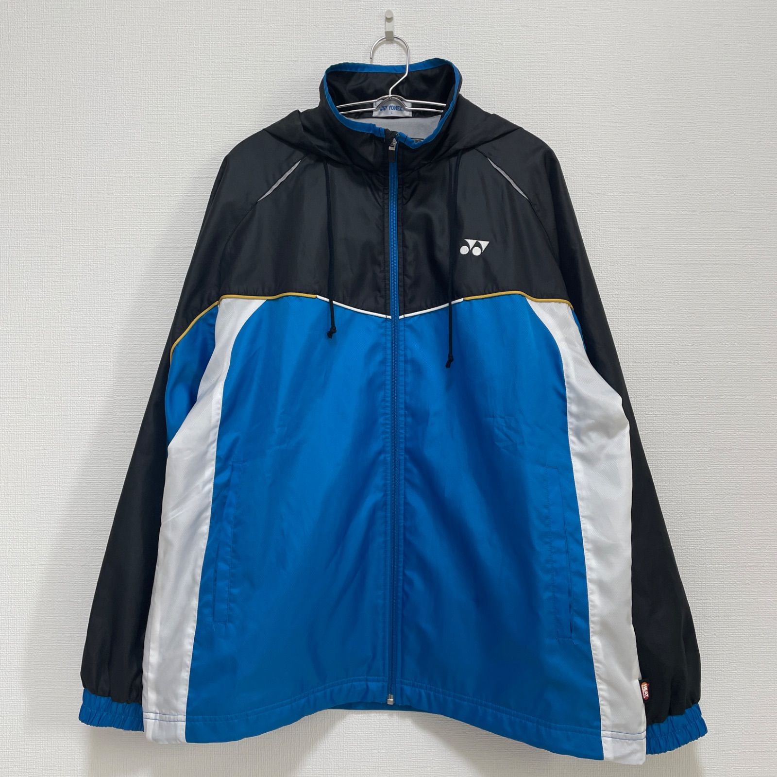 YONEX ウィンドブレーカー ナイロンジャケット ワンポイント 黒 青 L 