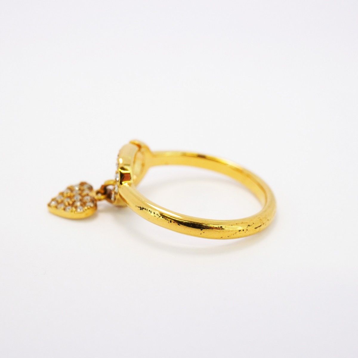 5jeb0278】クリスチャンディオール リング CDロゴ ハートモチーフ GP  