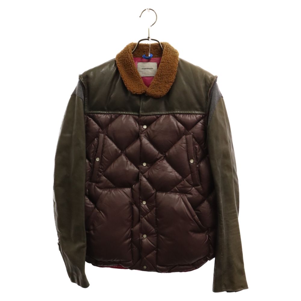 UNDERCOVER (アンダーカバー) 13AW レザー切り替え ダウンジャケット アウター ブラウン L4207