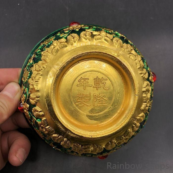花開富貴金龍六辺銅碗 装飾品 工芸品 美術品 置物 新品未使用】大清乾隆 花開富貴景泰藍花開富貴碗 装飾品 現代