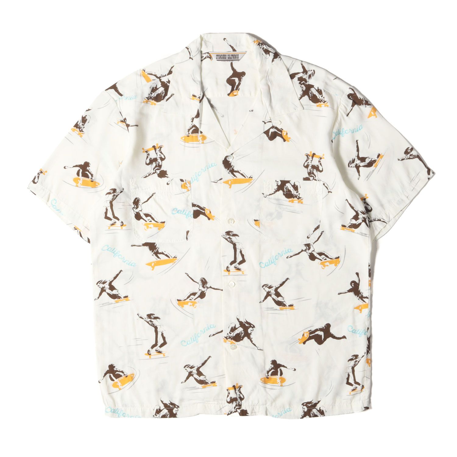 STANDARD CALIFORNIA スタンダードカリフォルニア シャツ サイズ L | スケーターズ ハワイアン 半袖 シャツ SD SKATERS HAWAIIAN SHIRT | ホワイト 白 | トップス メンズ