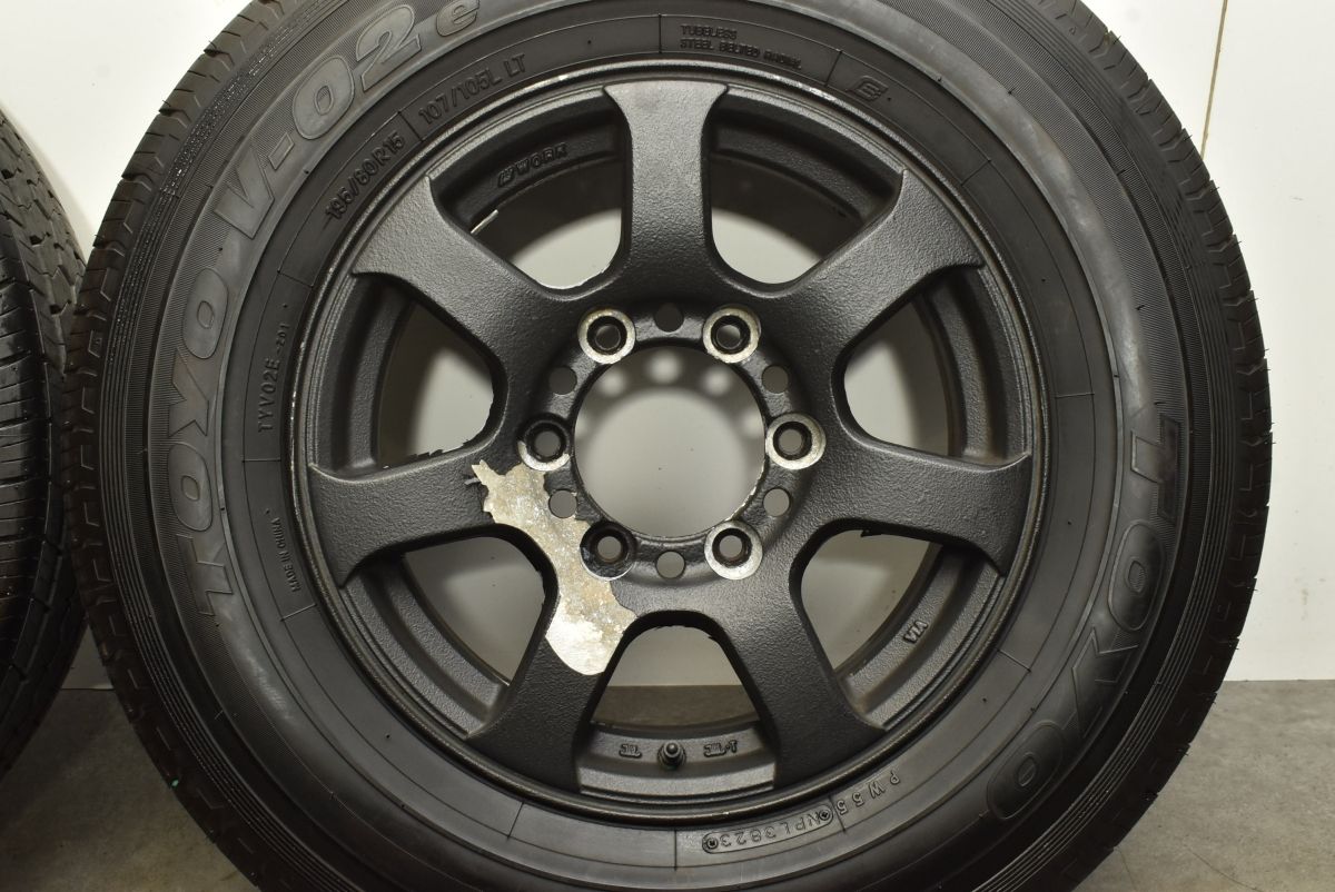 ハイエース　タイヤ　新車外し ハイエース 新車外し ホイールキャップコーティング済 15インチ