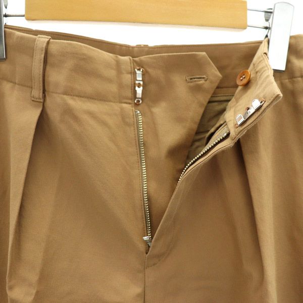 セール】 コットンキュプラツイル タックテーパードパンツ