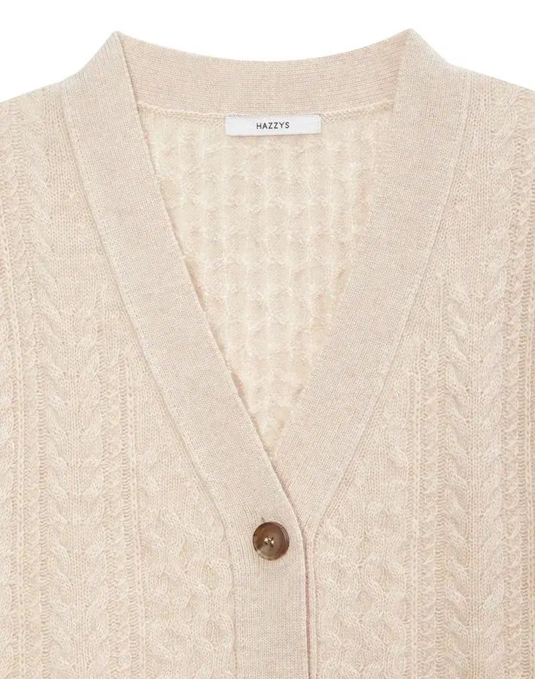 HAZZYS へジス レディース ケーブル ニット ベスト ベージュ 85 90