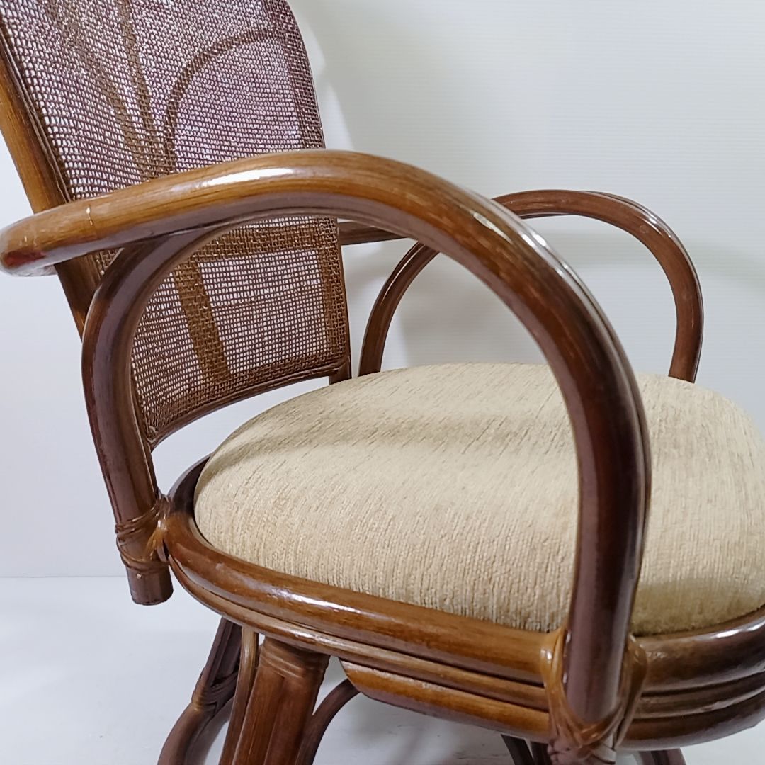 【petitameさま専用】昭和レトロ★コスガ　アンティーク　回転式ラタンチェア IMAM ラタンチェア 回転椅子 籘 椅子 ラタン 昭和レトロ