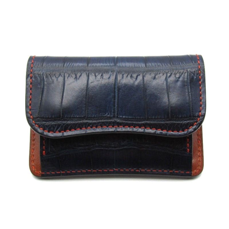 WILDSWANS ワイルドスワンズ 小銭入れ marusan TONGUE マルサン クロコダイル タング 藍染クロコ×サドルキャメル 24005532