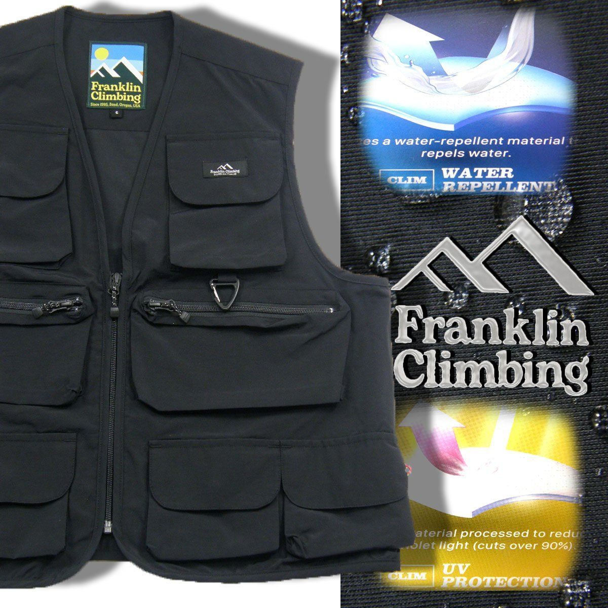 【新品】 Franklin Climbing / フランクリンクライミングフィッシング ベスト 撥水 UVカット 水陸両用 多収納ベスト フランクリン クライミング アウトドア キャンプ 釣り フィッシング 海 川 湖 山 登山 トレッキング バーベキュー