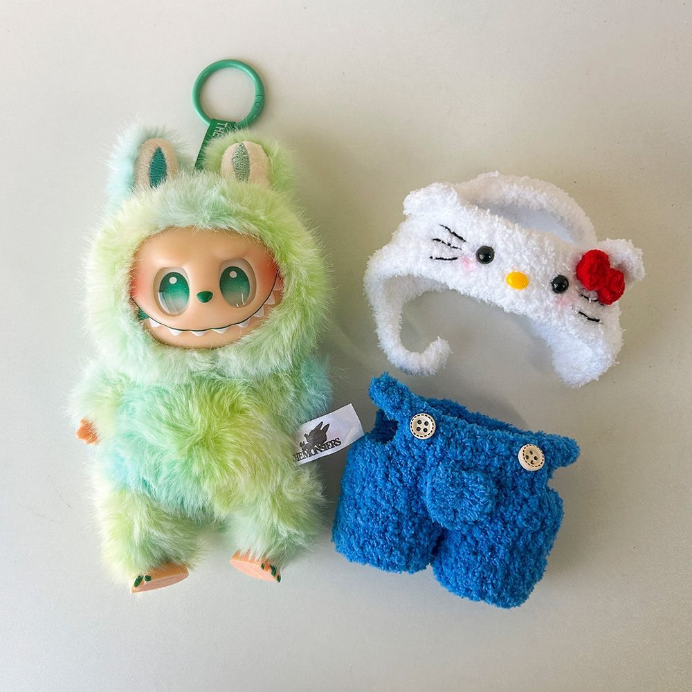 ぬいぐるみ✽アートドール✽手足可動✽子豚のぶぶちゃん✽特大サイズ LABUBU服 キティちゃん風 着ぐるみ着せ替え服 17cmラブブぬいぐるみの