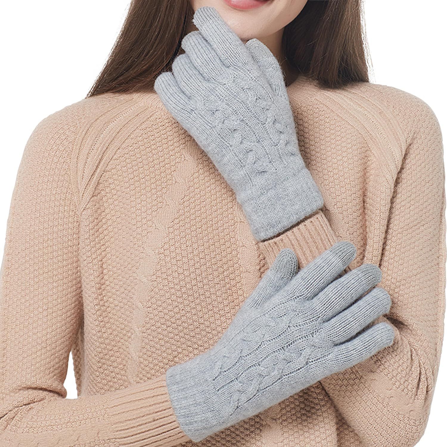 売切注意 お急ぎ下さい 女性用 - プレゼント キャンプ バイク 自転車 通勤 おしゃれ 防寒グローブ 無地 かわいい ニット 暖かい手袋 スマホ対応 ふわふわ裏起毛 厚手 柔らかい 防寒 冬 レディース Pawinpaw