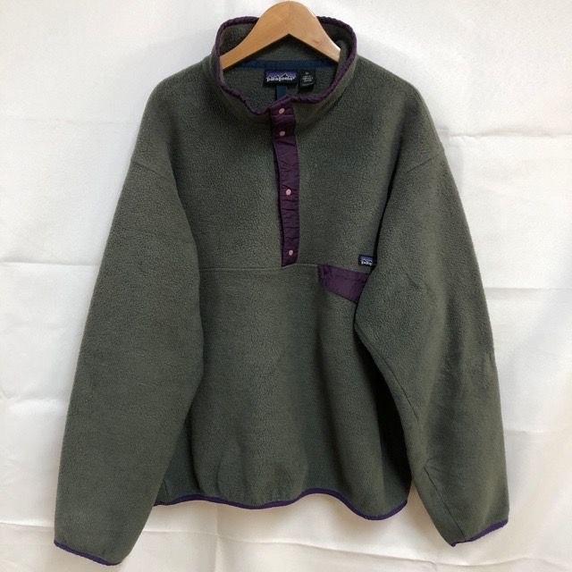 A1018 パタゴニア XL アメリカ古着 ジャマイカ製 スナップフリース F2 25530 グレー Patagonia メンズ
