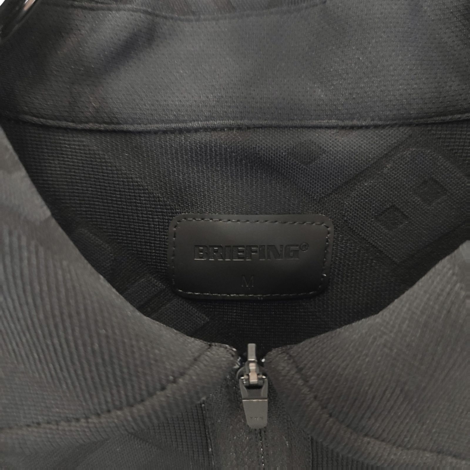 変化 BRIEFING GOLF ブリーフィングゴルフ 23SS BIAS LOGO HALF ZIP SHIRT ハーフジップ 半袖 ポロシャツ BRG231M02 M ブラック メンズ