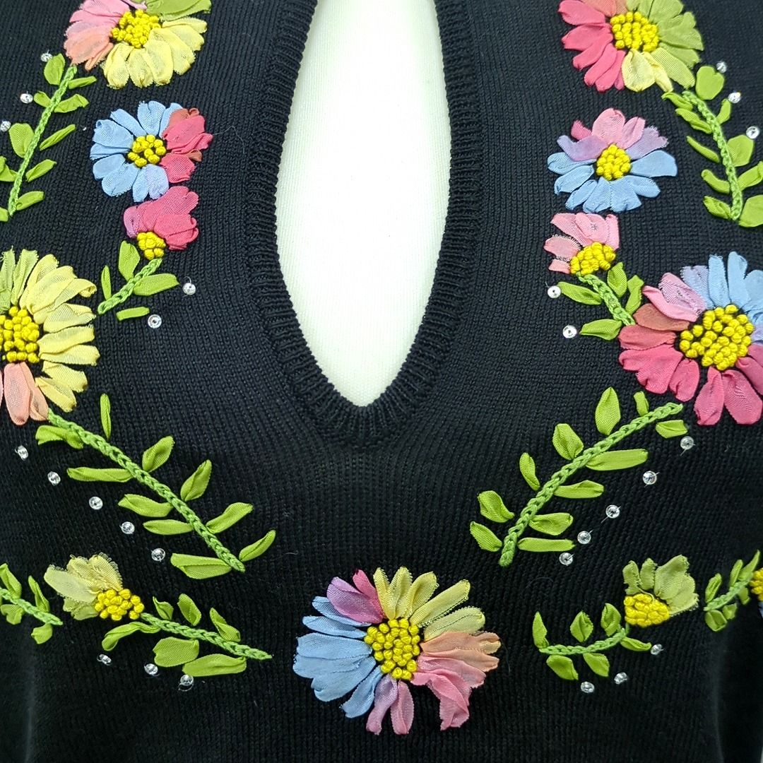 Moschino モスキーノ ノースリーブ シャツ ニート 花柄 ブラック 