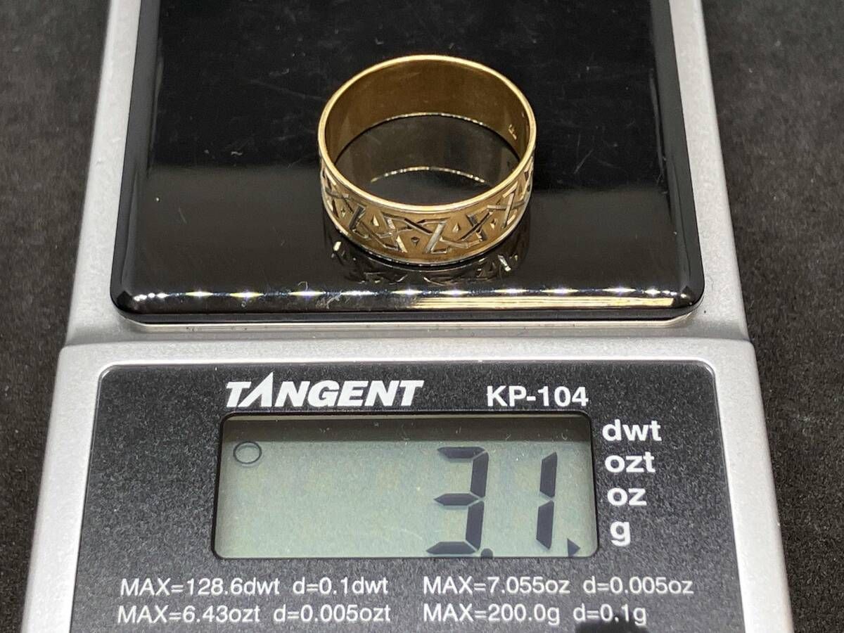 K18 Pt900 デザインリング #11.5 3.1g 18金 18K プラチナ コンビ