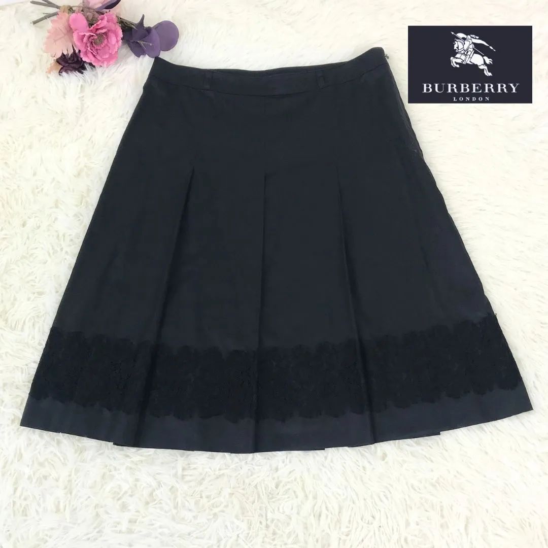 BURBERRY LONDON バーバリー ロンドン スカート 黒 ブラック レース