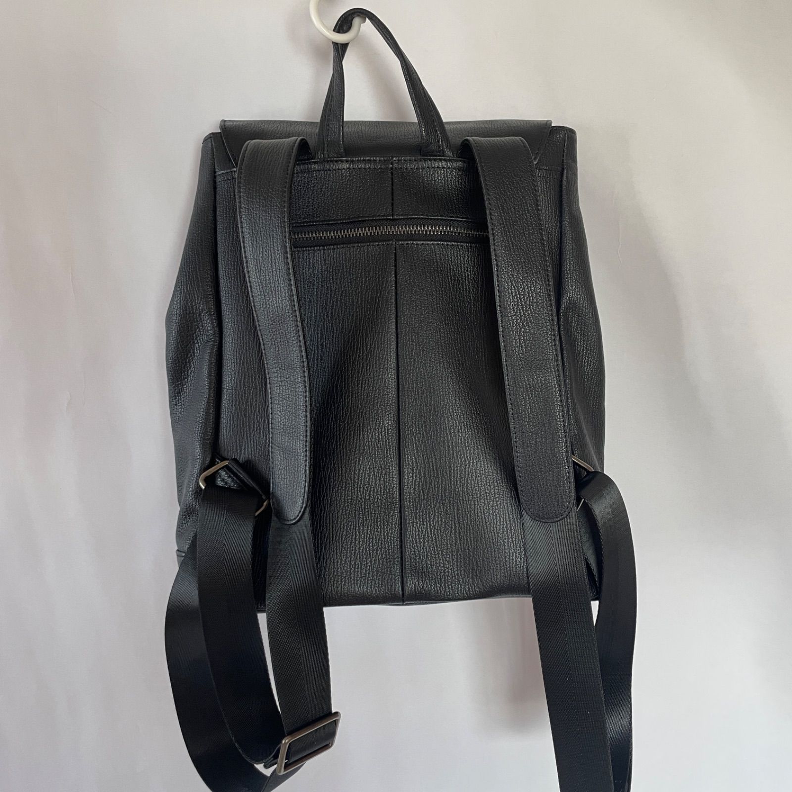 美品】牛革 レザー リュック オールレザー シボ革 軽量 撥水 ブラック 