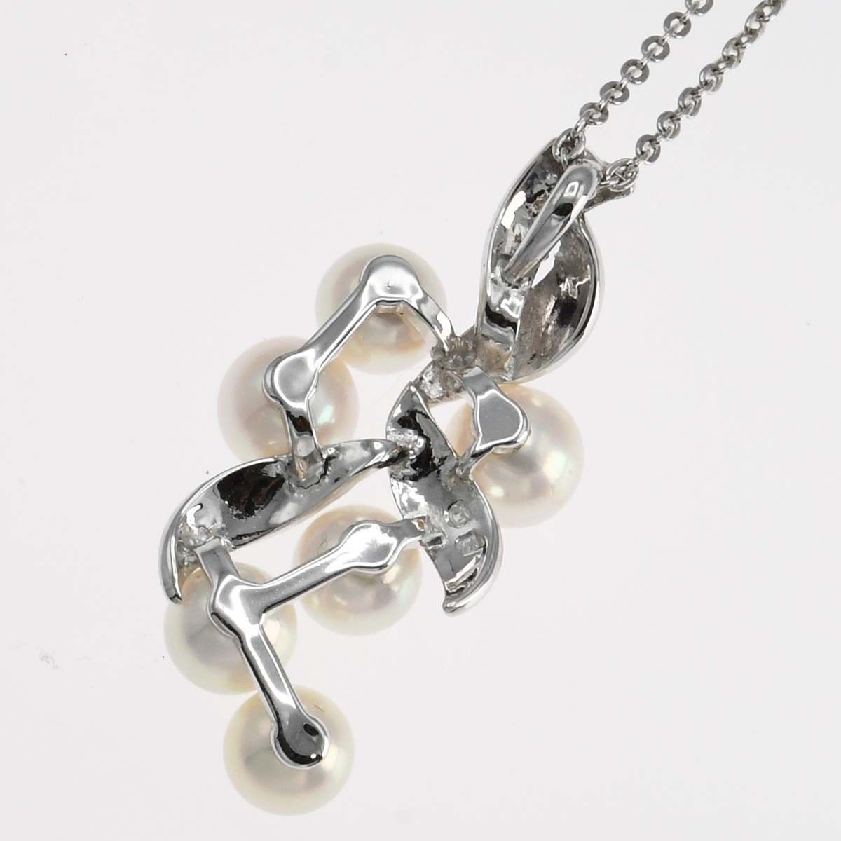 ミ*ー様 MIKIMOTO　透かし　パール　ネックレス　SILVER MIKIMOTO ミキモト パール ネックレス シルバー SV 約5.4g