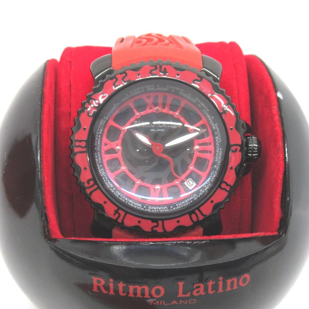 676 リトモラティーノ時計　レディース腕時計　赤　レッド　ドームガラス